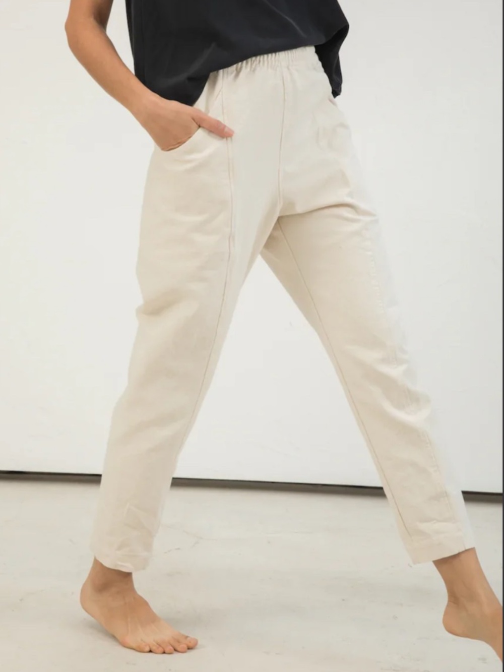 Elizabeth Suzann Clyde Canvas Work Pant in Natural